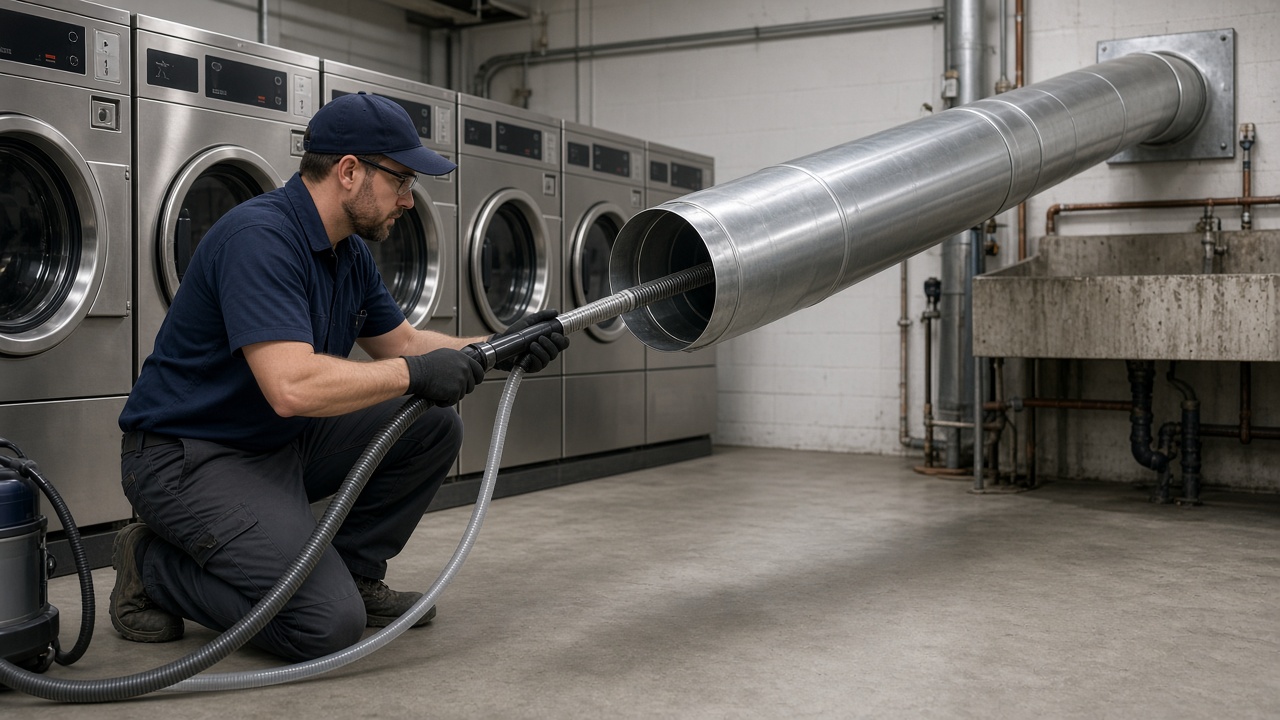 Commercial dryer vent cleaning crew at work in Falcon, Colorado