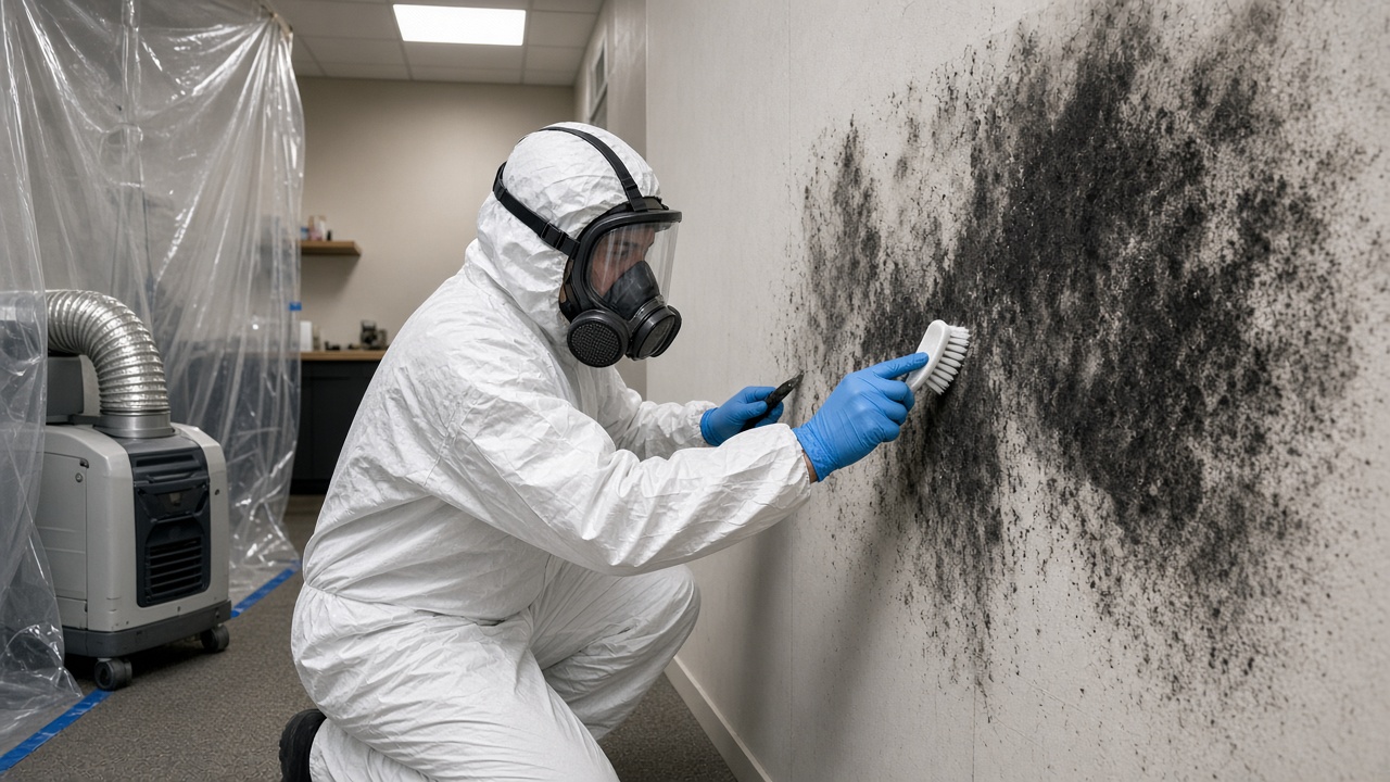 Commercial mold removal remediation crew at work in Falcon, Colorado